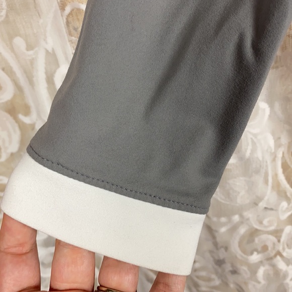 Boston Proper Sport Grey Black Zip up blazer jacket lightweight colorblock small - Picture 5 of 11